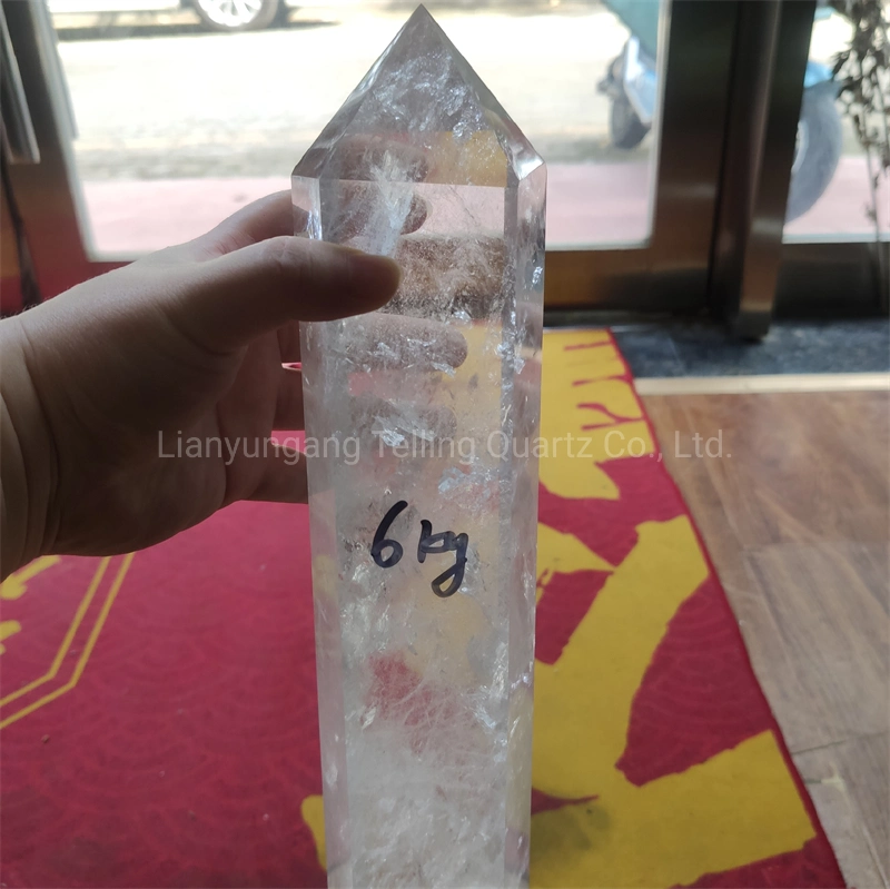 High Quality Natural Rock Clear Quartz Crystal Healing Wand Tower
