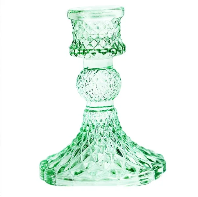 Glass Diamond Candle Holders Set, for Wedding Decoration Festival Party Taper Candle Holders
