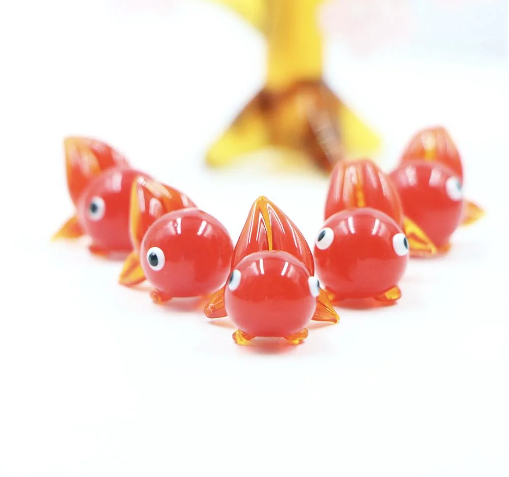 Best Selling Red Murano Lampwork Glass Goldfish Ornament Figurine for Decoration Craft