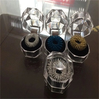 Crystal Box Multi-Colored Finger Acupuncture Ring Massage Ring