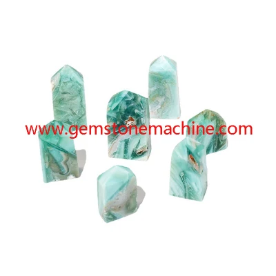 Beautiful Natural Verde Fountain Single Point Wands Crystal Columns Tower