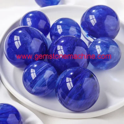 Synthetic High Quality Beautiful Blue Smelting Quartz Sphere Crystal Ball for Decoration