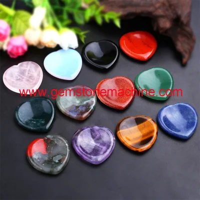 40mm Wholesale Natural Heart Worry Stone Healing Crystal
