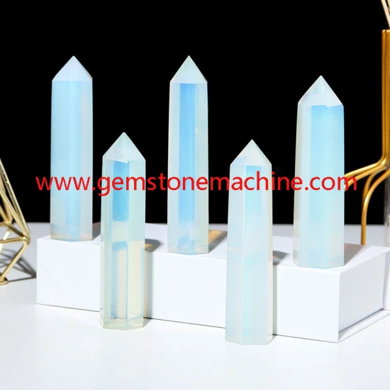 High Quality White Opal Single Point Wands Crystal Columns Tower