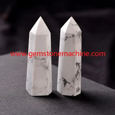 High Quality Howlite Single Point Wands White Turquoise Crystal Columns Tower