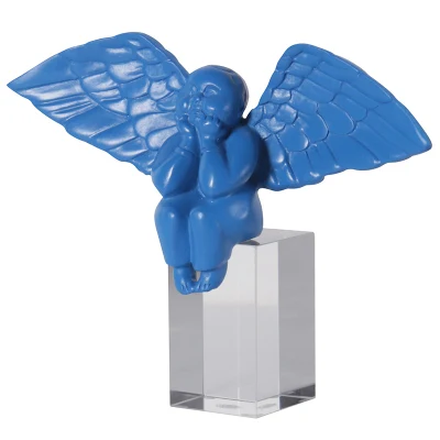 Resin Chubby Baby Angel Statue on Crystal Base