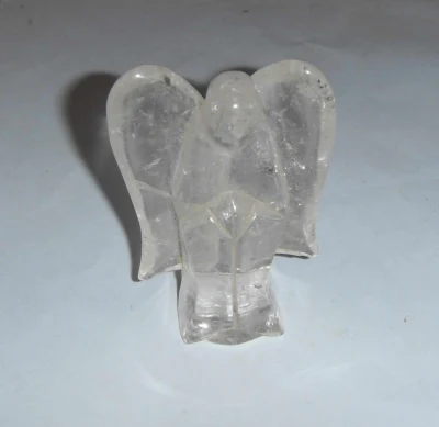 Semi Precious Stone Natural Crystal Amethyst Angel Skull Carving Statue Figure