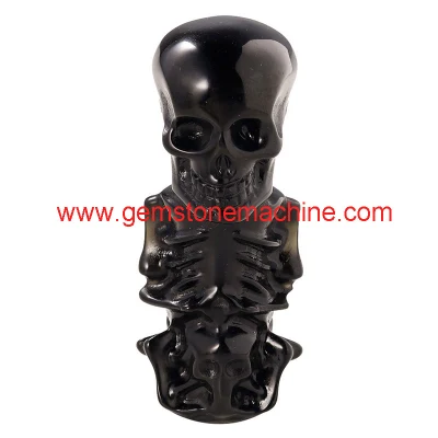 Wholesale Natural High Quality Crystal Human Skeleton Yooperlite Obsidian Skull for Halloween Decoration