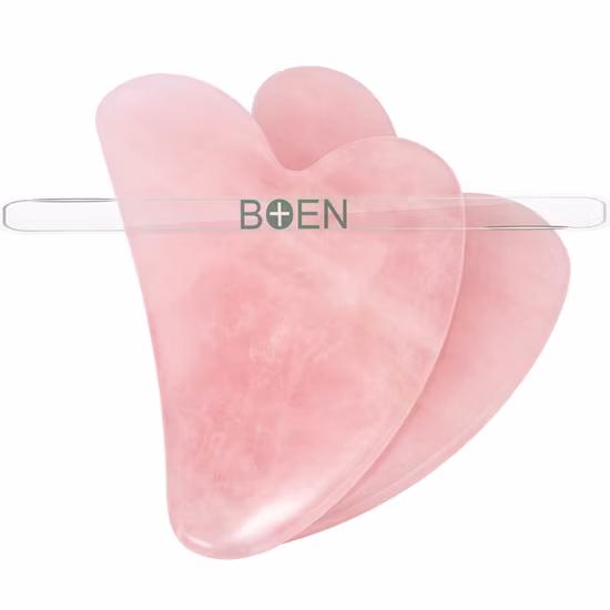 Heart Shaped Gua Sha Guasha Board Rose Quartz Pink Jade Stone Scraping Massage Tool Gua Sha Board