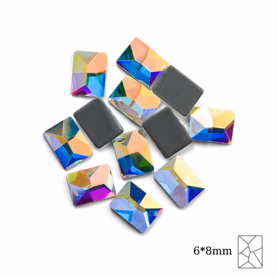 Rectangle Fancy Special-Shaped Nail Art Hotfix Rhinestones Glass Crystal Rhinestone