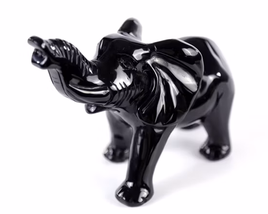 Wholesale High Quality Natural Black Obsidian Crow Crystal Animal Carvings for Halloween Decoration