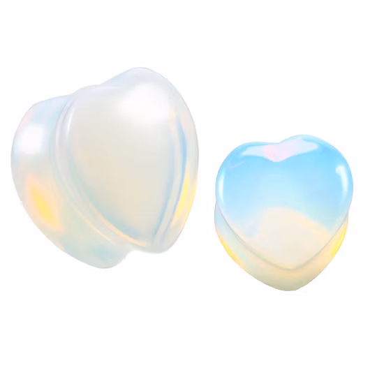 Customizable Heart-Shaped Water Drop Shaped Semi Precious Stone Ear Expanding Powder Amethyst Dongling Jade Tiger Stone Ear Expanding Body Puncture Jewelry