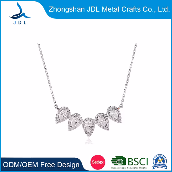 Elegant Fashion Diamond Jewellery Silver Necklace with Swan Design (13)