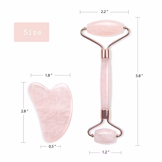 Factory Hot Selling 100% Real Amethyst Crystal Jade Roller Purple Jade Roller and Gua Sha Set